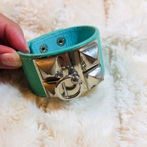 Teal Spiked Bangle